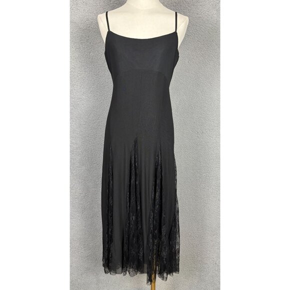 Steve Madden Vita Black Midi Dress With Lace Inserts Lined Small New With Tag's - Picture 1 of 8